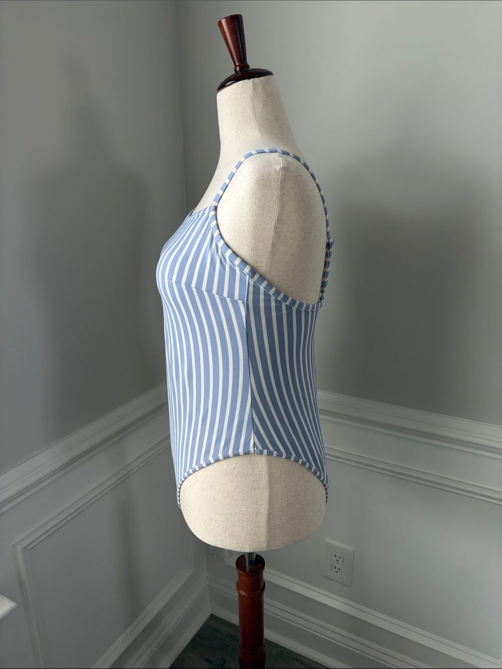 H&M Light Blue and White Striped Swimsuit - Picture 6 of 6